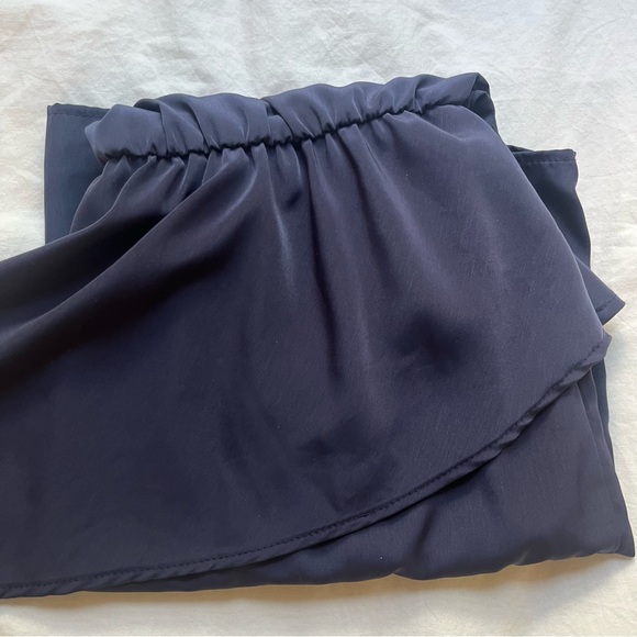 Solemio Navy Blue Peplum Strappy Dress size Medium - Picture 5 of 10